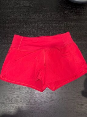 lululemon athletica Bright Red High-Waist Athletic Shorts
